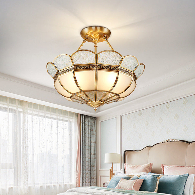 American simple half-cuckled ceiling lamp